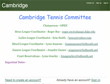Tablet Screenshot of cambridge.tennisadmin.com